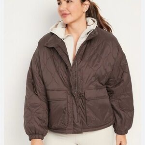 Old Navy Packable Oversized Water-Resistant Quilted Jacket – XL – Brown